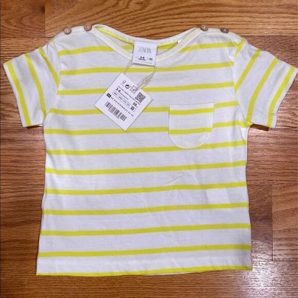 Zara Yellow Stripe Baby Shirt - Picture 1 of 4